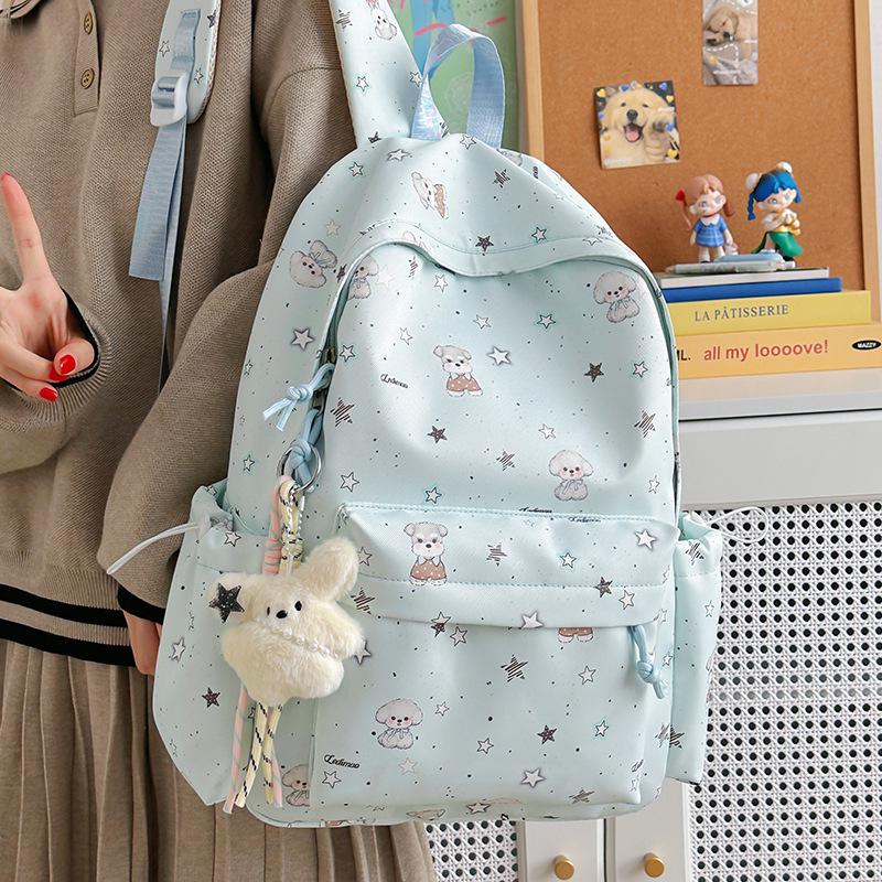 Mori Girl Cute Japanese-Style Star Puppy Backpack for Teens