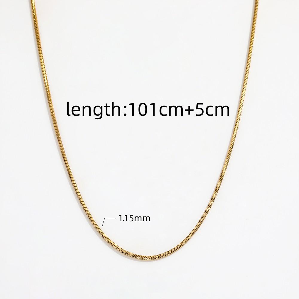 Joolim Jewelry 18K Gold Plated Dainty Square Snake Chain Necklace Stainless Steel Jewelry 6mm
