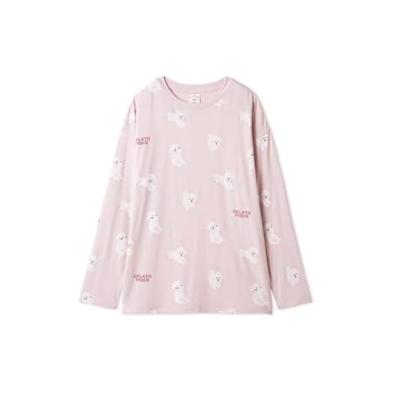 [Gelato Pique] Belly Showing Dog Pattern Long T-shirt PWCT261258