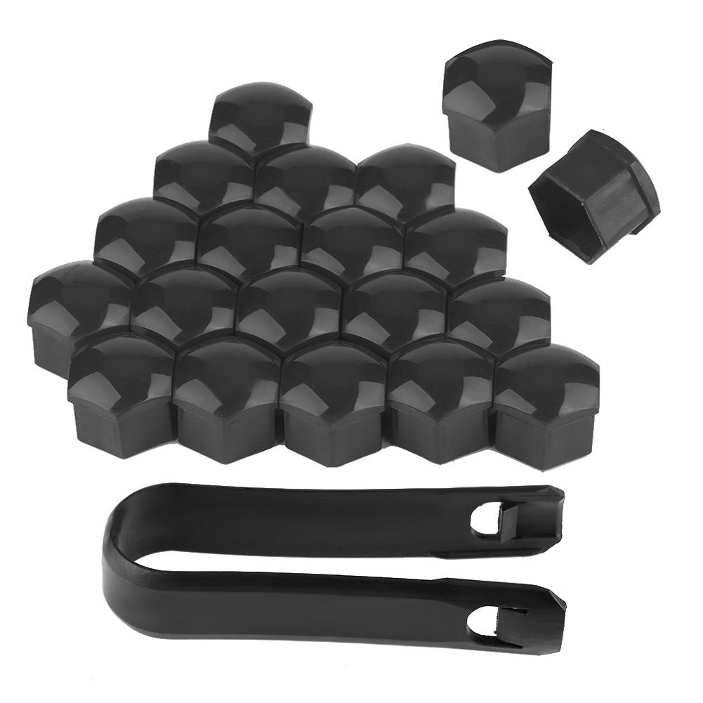 20pcs 21mm Nut Car Wheel Auto Hub Screw   Anti Theft Cover   Black