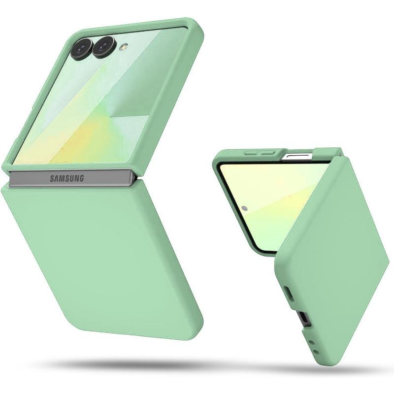 Applicable To The New Samsung ZFlip7Fe Folding Mobile Phone Case Zflip6 Liquid Silicone Protective Case Anti Fall Solid Color Soft