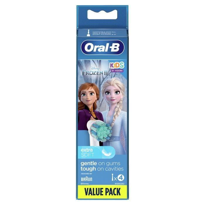 ORAL-B 80352086 - Brossettes De Rechange Disney La Reine Des Neiges 2 - Pour Brosse À Dents Éléctrique Oral-B Kids - Lot De 4