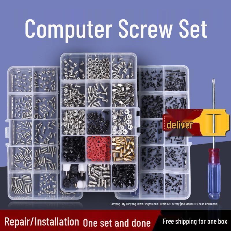 Laptop & Desktop Repair Screw Set for Motherboard, Chassis, Hard Drive, and Back Cover Accessories.