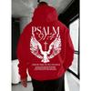 Christian Bible Verse Psalm 91:4 Print Men Women Hooded Sweatshirt Autumn Winter Outdoor Vacation Casual Loose Warm Sportswear