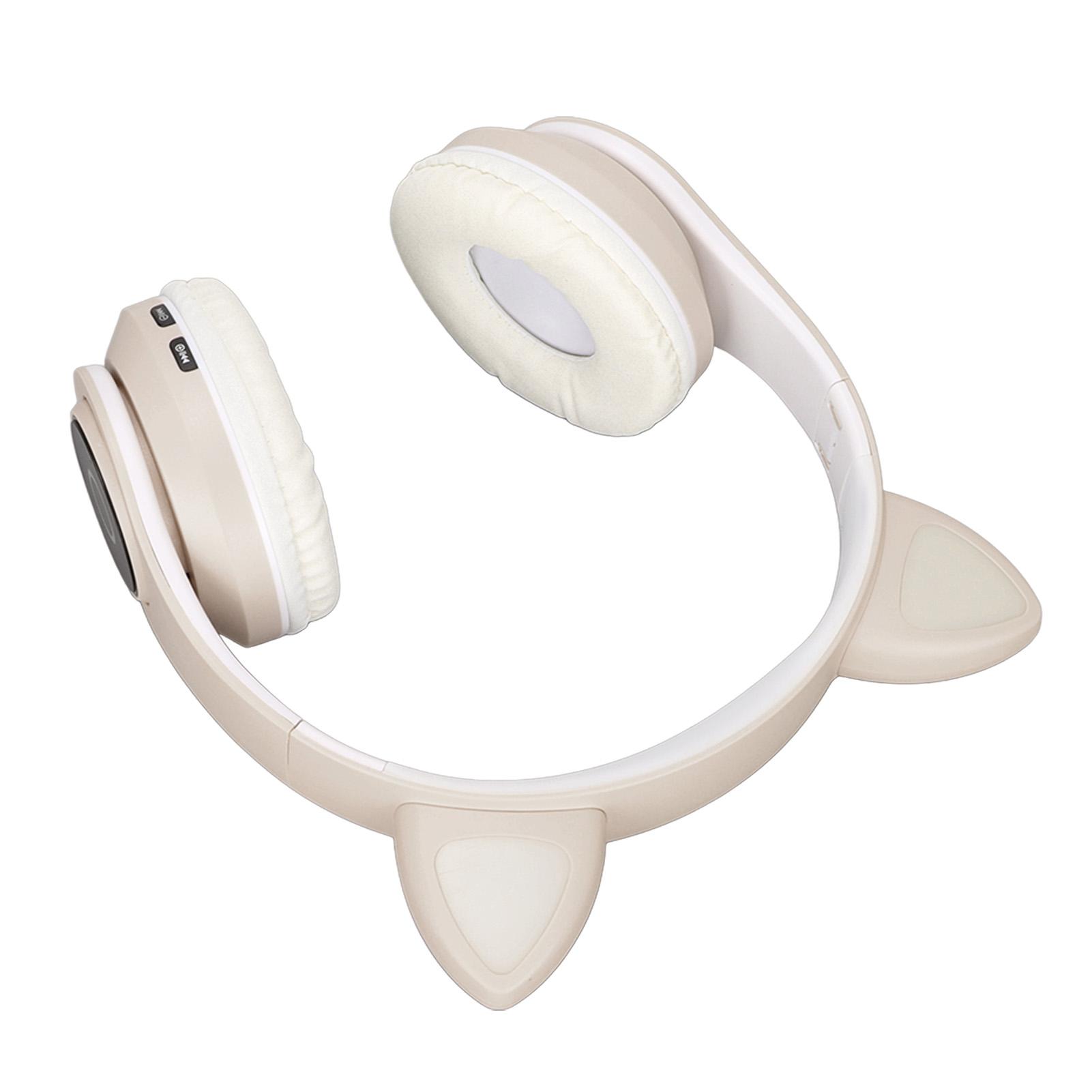 

LXB39A Cat Ear Bluetooth Headset Cute Adjustable Bass Portable Wireless Bluetooth Headset with Sound Cable for хаки