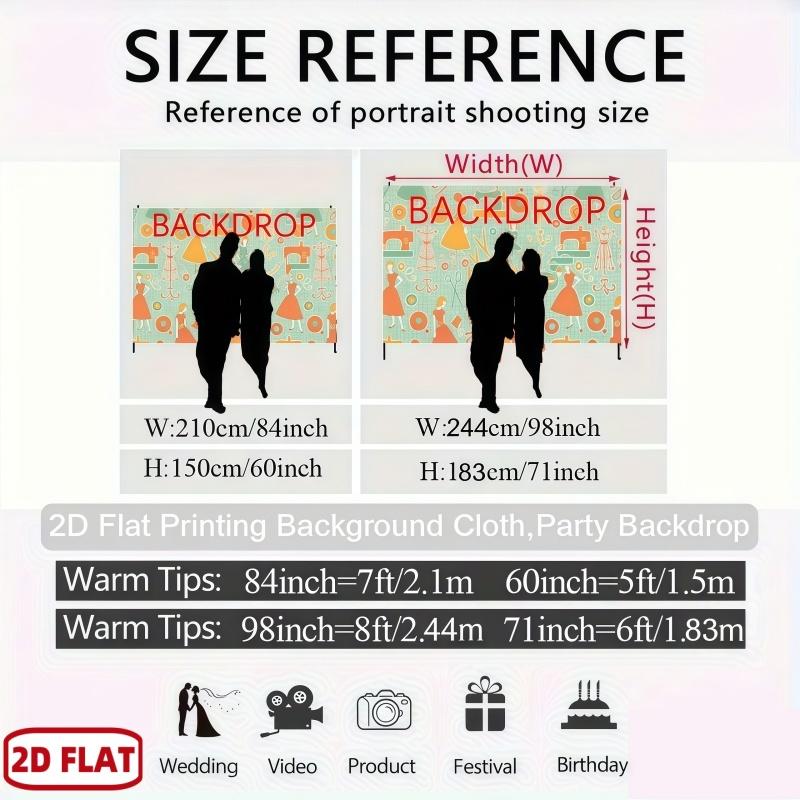 One 2D Flat Background Printed Banner, Suitable for Birthday Celebration Events, Made of Durable Fabric