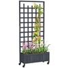 Wooden Trellis Planter, Raised Garden Bed with Wheels, To Climb and Grow Vegetables, Herbs and Flowers, Grey