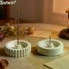 DIY Round Silicone Mold for Concrete Resin Gypsum Incense Holder Home Nature Scents Support Plate Crafting Tool