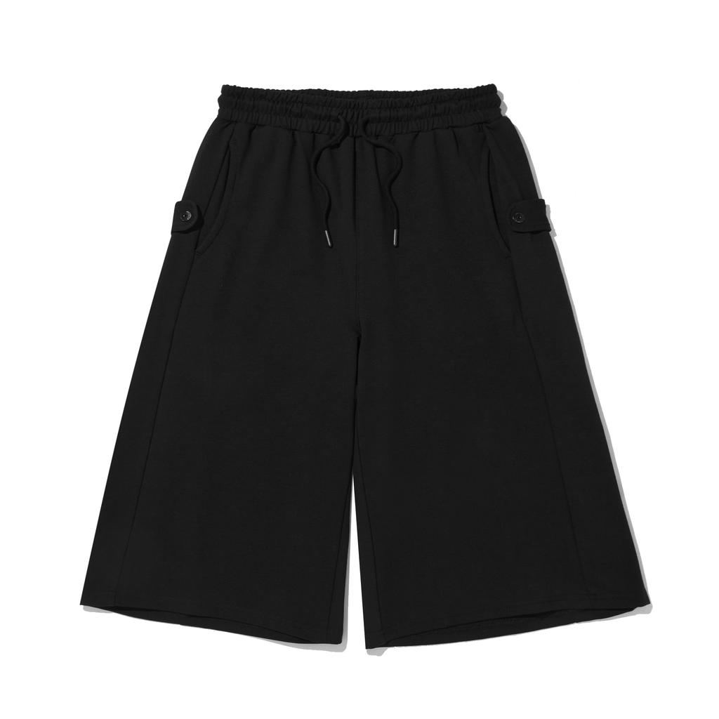 Intercrew Side-Tuck 3/4 Jersey Shorts Black Ita2Rm03Abk