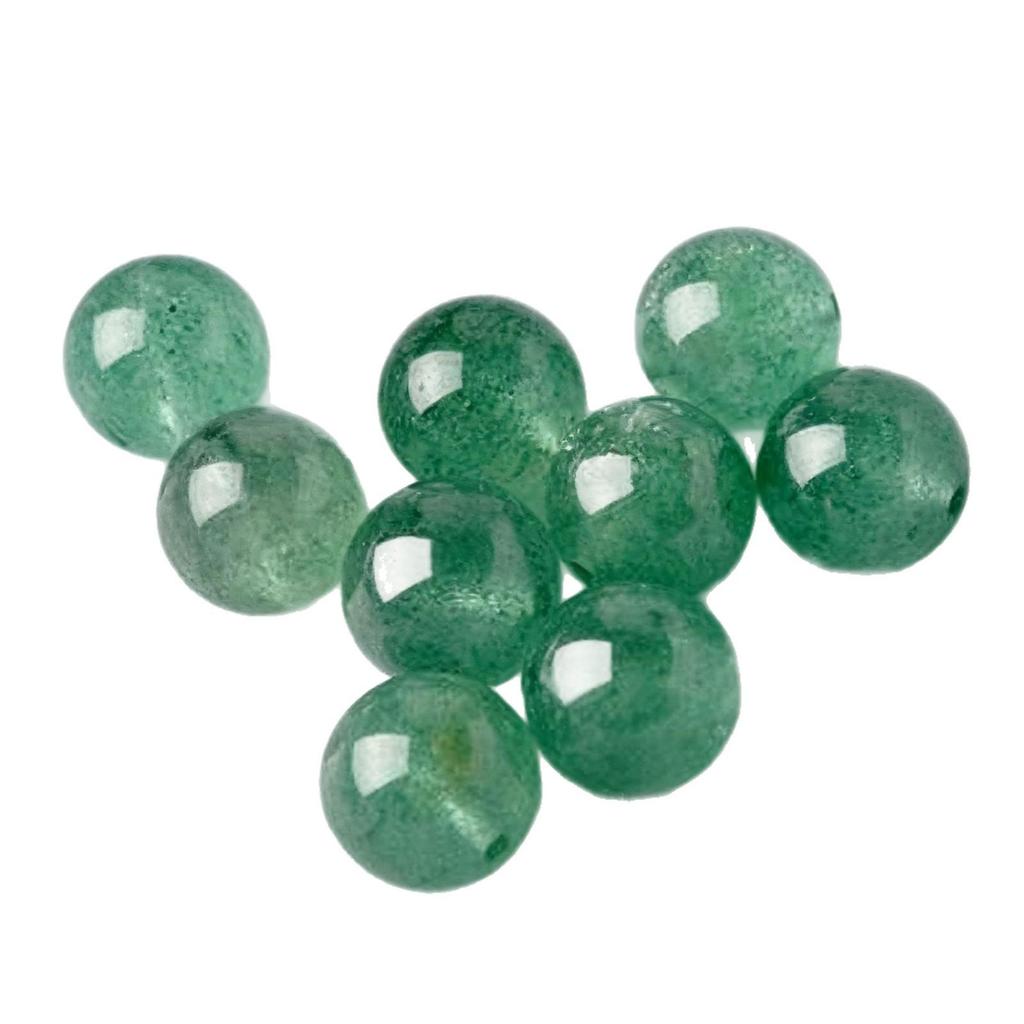 Green Strawberry Quartz Round Beads Bracelet - DIY Jewelry Accessories.