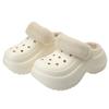 Thick-soled hole shoes winter velvet warm Internet celebrities fashion versatile indoor height EVA simple outer cotton slippers