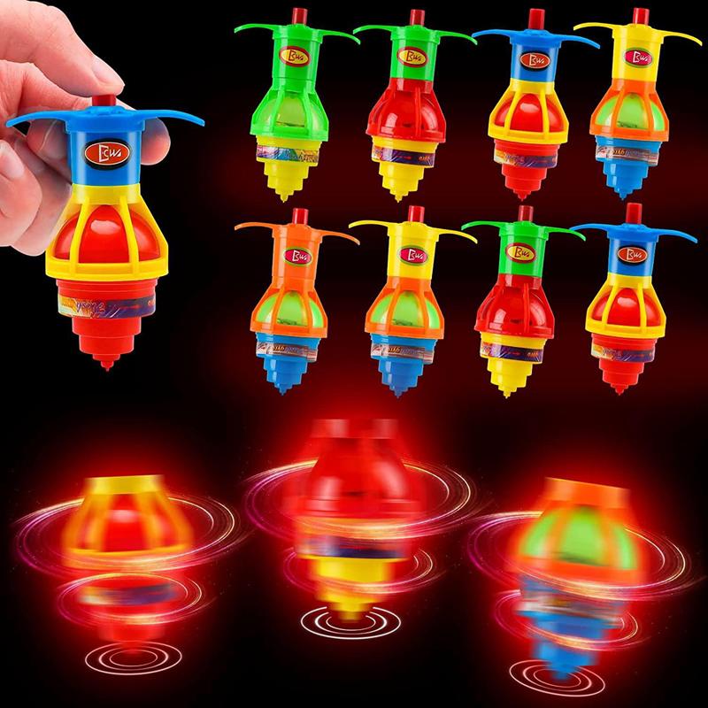 

5-Pack LED Light Up Spinning Tops, Flashing Gyroscope Toys for Party Favors & Stress Relief - Fun for Kids & Teens