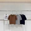 European Celebrity Rhinestone Collar Short Sleeve Knit Top - Age-Reducing & Versatile