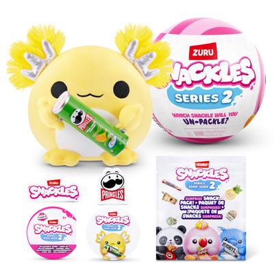 ZURU Snackles Collection Plysjleker, 12 varianter (Gjett hvilken du får) Kapselleke med merkevaresnacks, 77572GQ5, Autentisk