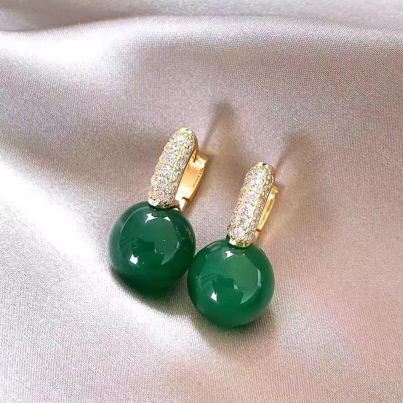 2024 Emerald Micro-Inlaid Earrings: Unique, Luxurious High-End Jewelry for Women