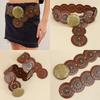 Exaggerated Wide Boho Disc Belt Rivet Woman Vintage Belt Western Leather Waistband  Spicy Girl