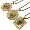 Stainless Steel Rhinestone Lion Head Pendant Hip Hop Necklace
