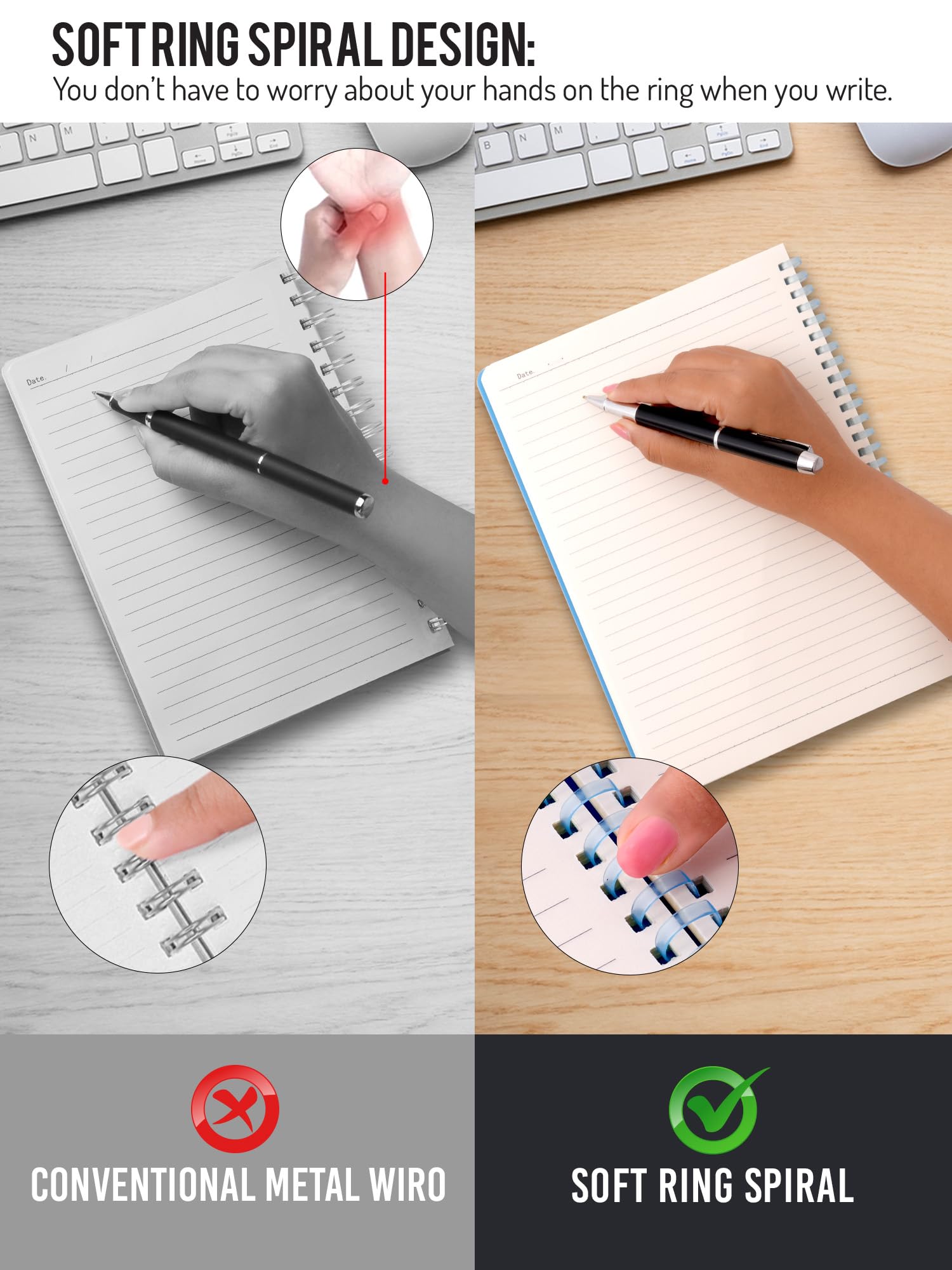 Doodle B5 Ruled Spiral Notebook | 160 Pages, 80 Gsm | Soft Wiro Binding For Smooth Writing | Ideal For School, College & Solid