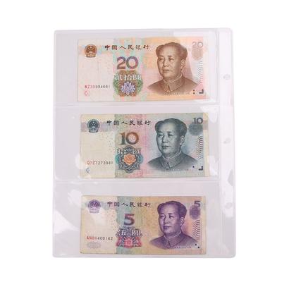 Collectors Bills Holder Collection Supplies Paper Money Album Album Leaflet Currency Banknote Collecting 3 Holes Leaflet