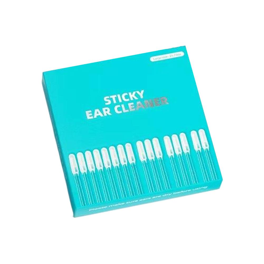 24pcs Portable Ear Cleaner Sticks Adhesive Wax Removal Tool Soft Safe Sticky Ear Wax Remover Personal Care Hygiene Accessories