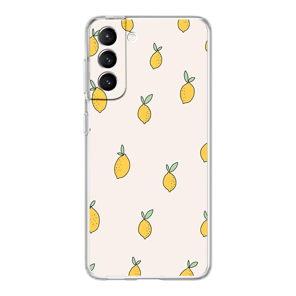 Mediterranean Lemon Phone Case For Samsung Galaxy S22 5G S20 Ultra S21 FE 5G S10E S9 S8 S10 Plus Note 20 10 Clear Silicone Cover