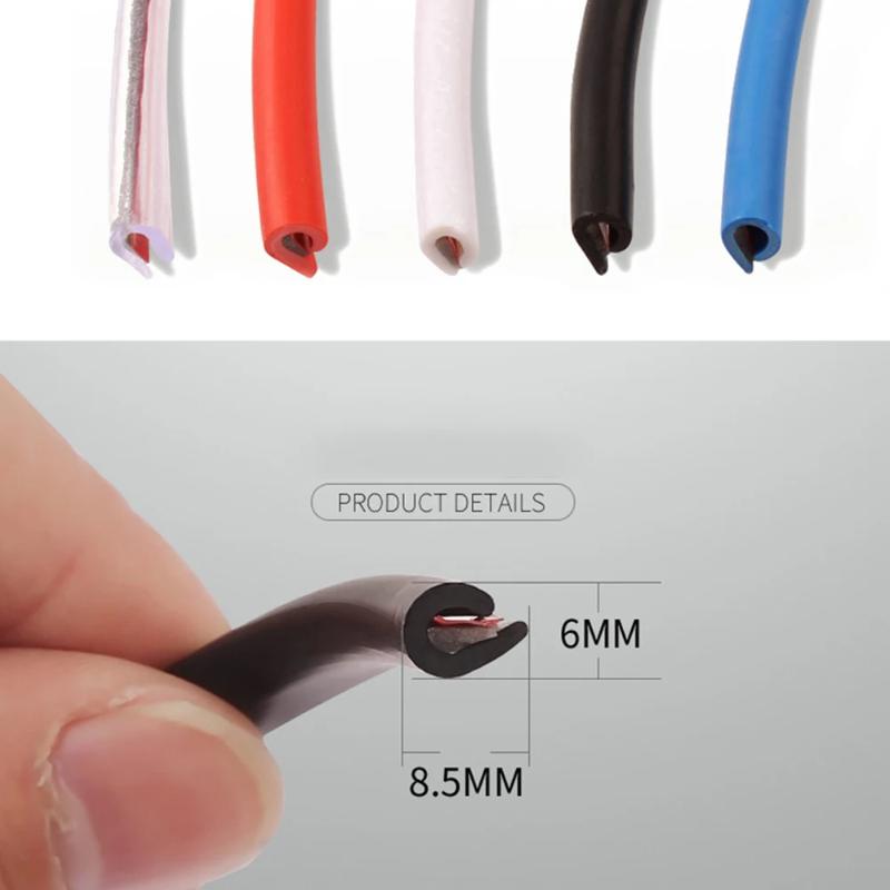 Heavy-Duty Rubber Door Edge Protector - 5M Universal U-Channel Trim with Anti-Collision Design