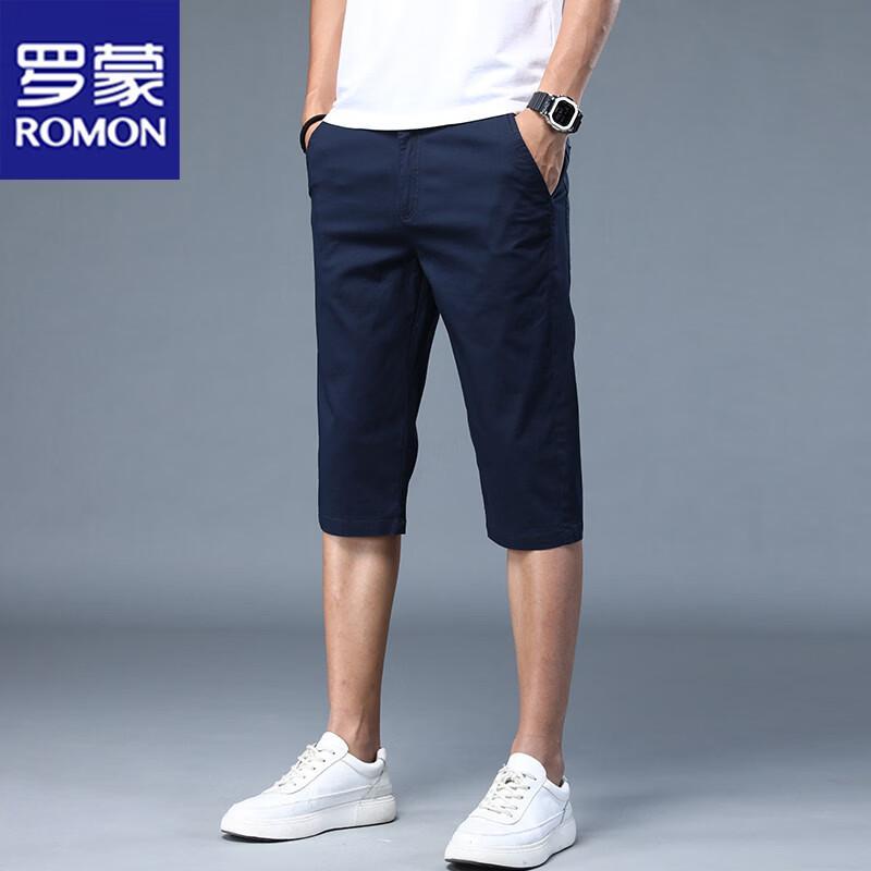 ROMON Men s Ice-Feel Breathable Capri Shorts 30
