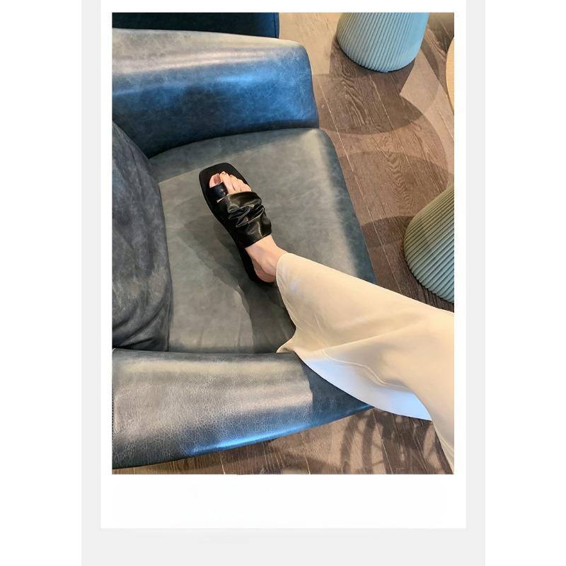 

Туфли с квадратным носком Балетки Женские полушлепанцы 40 чёрный