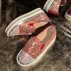 Fashion Brand Design Glitter Bowknot Loafers Women 2025 Summer Comfort Soft Sole Slip On Casual Shoes Luxury Sequin Cloth Sneakers