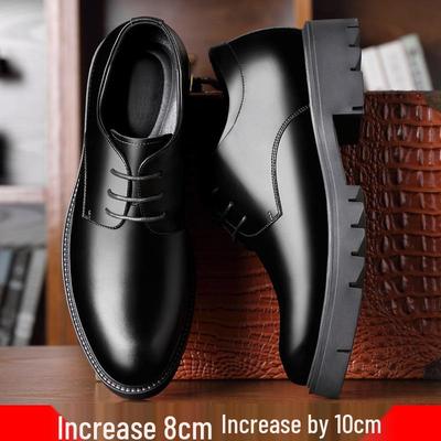 Herren Formelle Echtleder Schuhe mit dicken Sohlen zur Höhenvergrößerung - Fügt 10 cm hinzu, Lässiges atmungsaktives Design, Weiche Sohlen, Erhöht die Körpergröße um 8 cm.