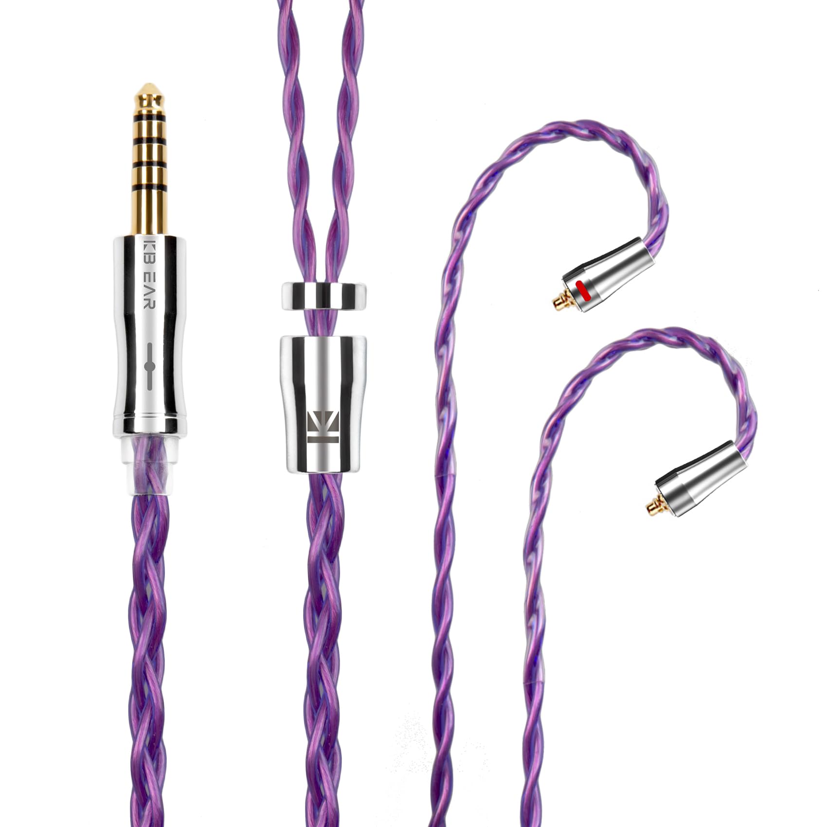 

Yinyoo Кабель для апгрейду MMCX KBEAR KBX4989 6N Монокристалічна мідь 4 ядра Замінний кабель для навушників Збалансований аудіокабель для навушників 4,4 мм фіолетовий