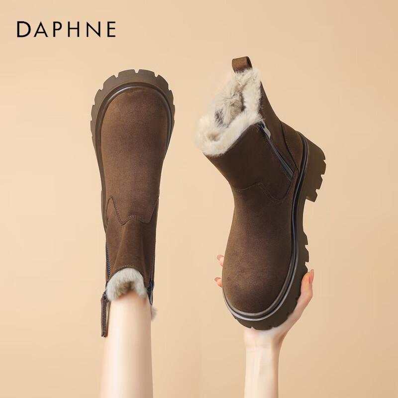 Daphne Women s Plush Lined Winter Wedge Boots 39