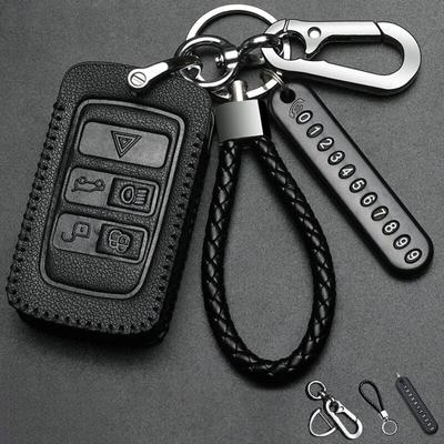 Capa de couro para chave de carro, suporte para land rover range rover sport velar discovery 3 4 elander 2 evoque para jaguar xe e-pace