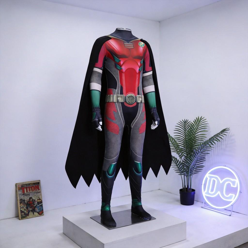 Κοστούμι Cosplay Robin DC Titans με Πολυεστερικό Ύφασμα για Role Play Anime