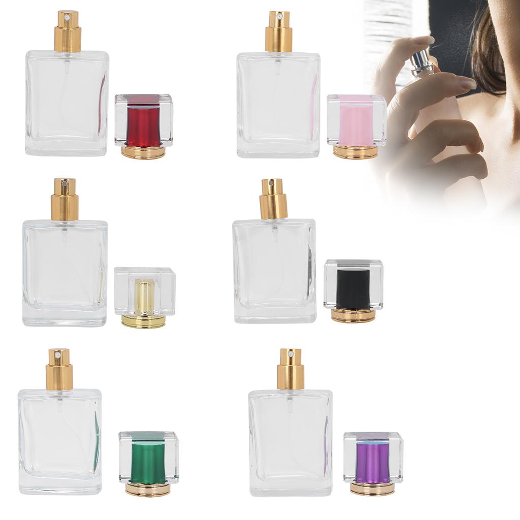 6pcs Glass Refillable Perfume Bottle Empty Spray Bottle Perfume Atomizer Dispenser 50ml