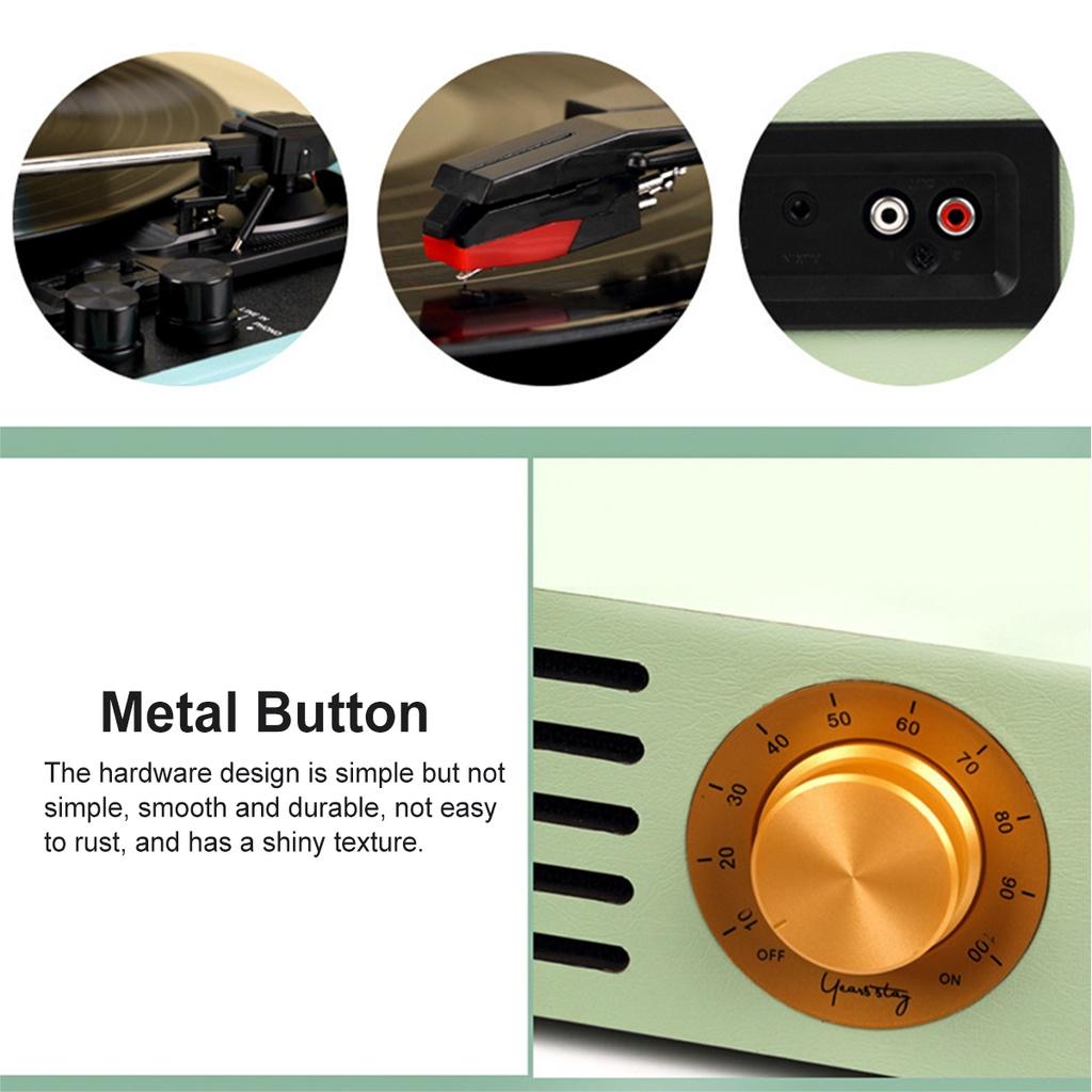 6-IN-1 33/45/78RPM Vinyl Record Player/bluetooth/USB/SD/Headphone Record Player with Built-in Speakers