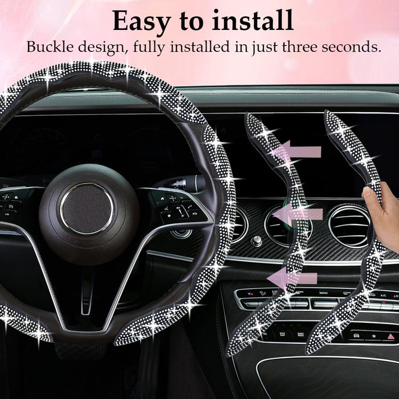 Fashion with Diamond Car Universal 38cm Steering Wheel Cover Colorful Bronzing Diamond BlingBling Steering Wheel Accessories