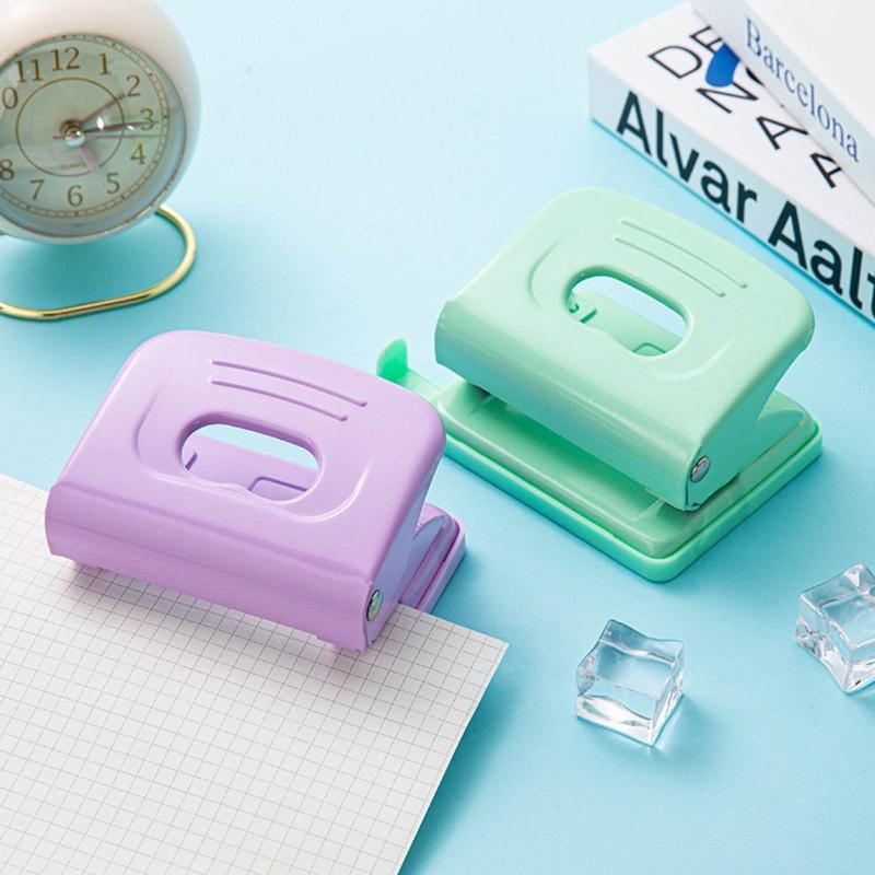 Dual-Hole Puncher Non-slip Handle Portable Hole Punch Tool Effortless Punching 20 Sheets Capacity for DIY Binder Albums