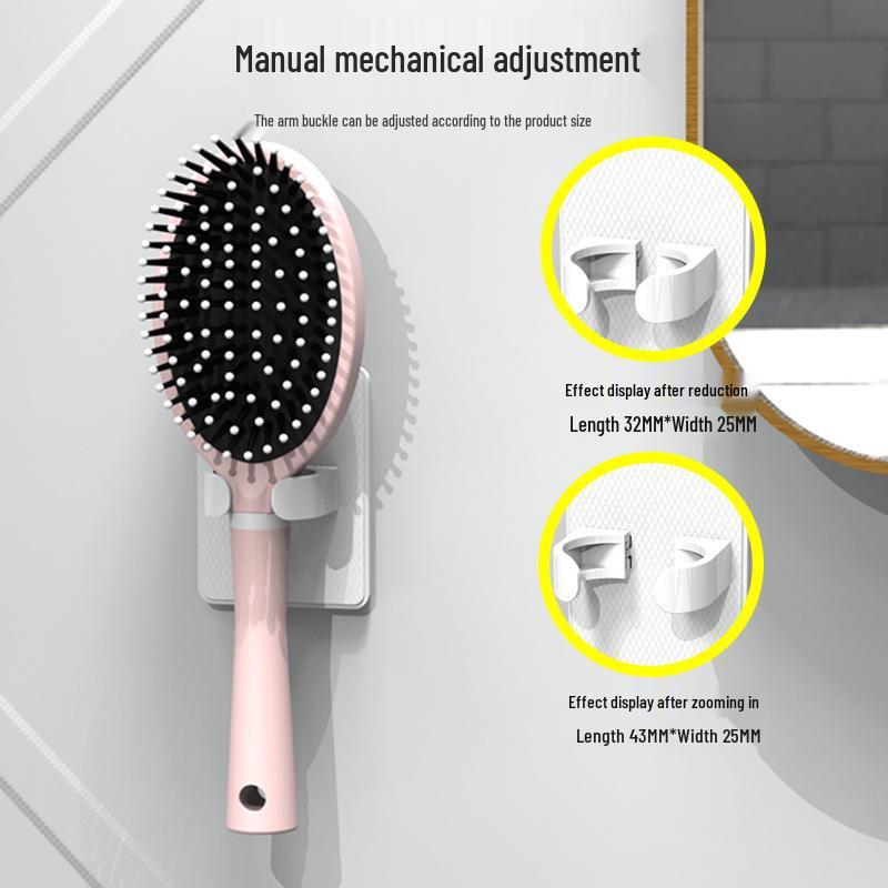 Punch-Free Wall-Mounted Adjustable Comb Storage & Massage Rack for Bathroom