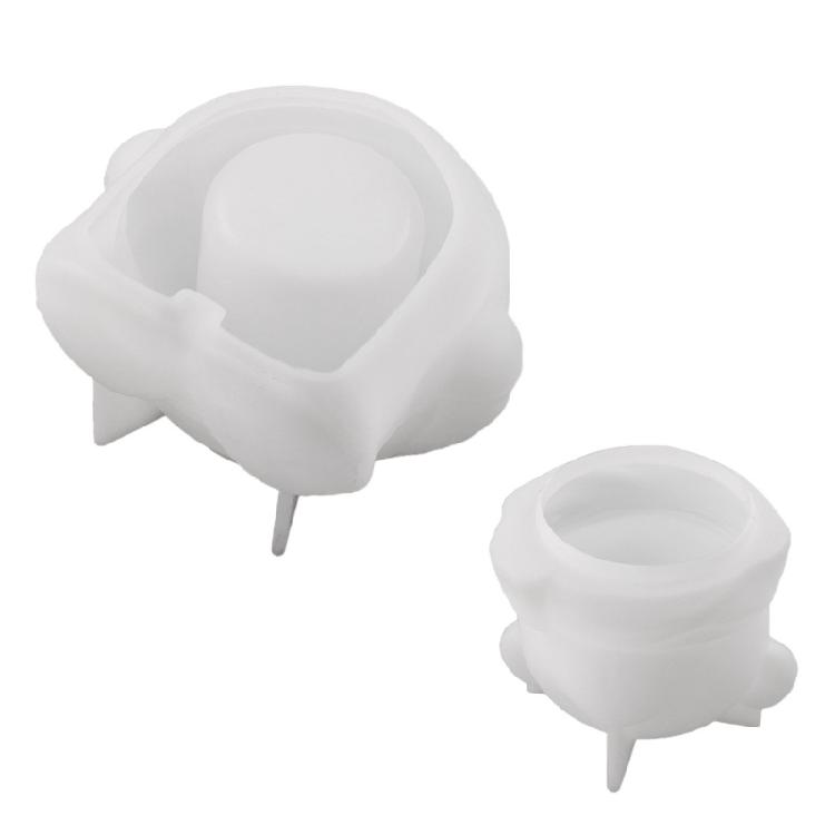 Bear Statue Resin Jar Mould with Lid Concrete Cement Silicone Mould for Epoxy Resin Candle Container Holiday Decoration