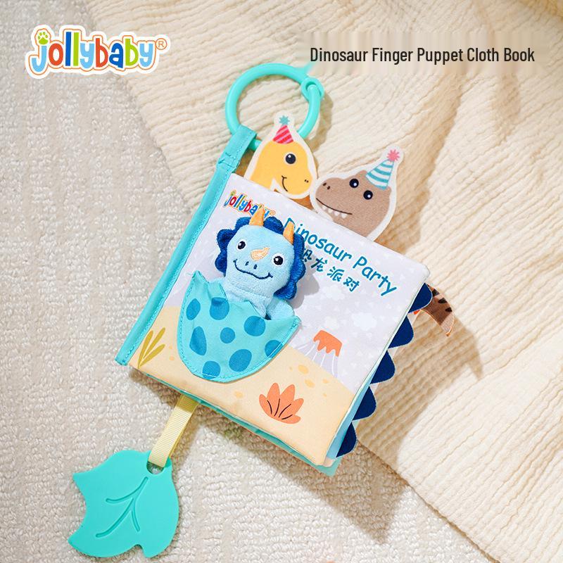 

Jollybaby 3D Тканевая книга: Интерактивная детская книжка с пальчиковыми куклами и прорезывателем, устойчивая к разрывам и тактильная для раннего развития.