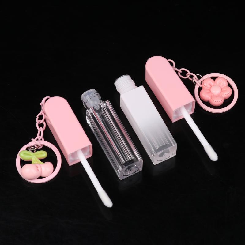 Lippengloss-Flasche mit Schlüsselanhänger, Farbverlauf, Leere Lippenstift-Gloss-Hülse, Nachfüllbarer Flüssigkeitsbehälter, Flasche, Lippenstift-Probenflasche