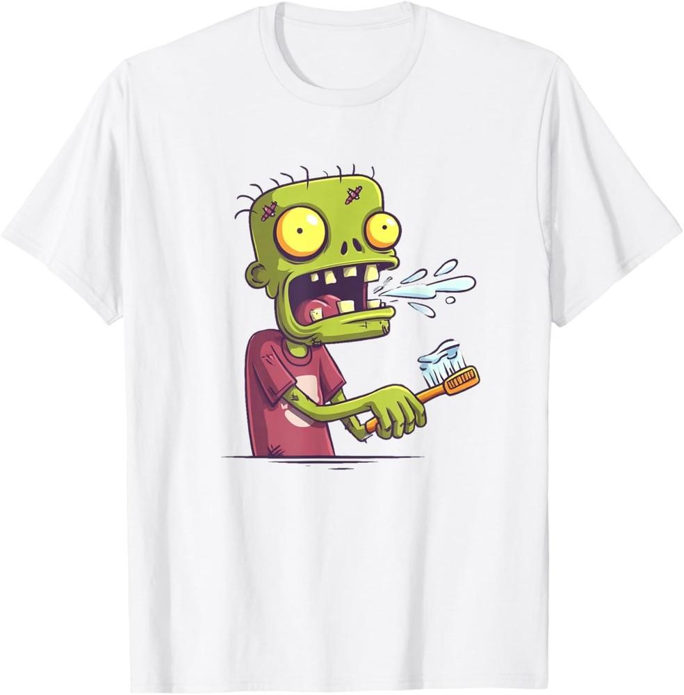 

Funny Teeth Brushing Zombie Costume for Oral Care Lovers TShirt Unisex T-Shirt XXXXL
