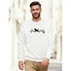 Men'S Casual Round-Neck Sweatshirt with a Puppy And Heartbeat Pattern