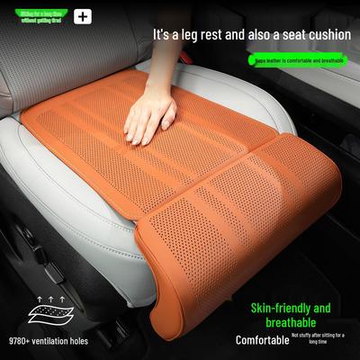 Universal Ventilated Car Seat Cushion with Extended Leg Rest - Breathable, All-Season Comfort for Drivers and Passengers