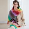 Damen Winter Warmer Dicker Gestrickter Schal Weiche Mohairmischung Langer Nackenschal in Lebendigen Farben Kaltes Wetter