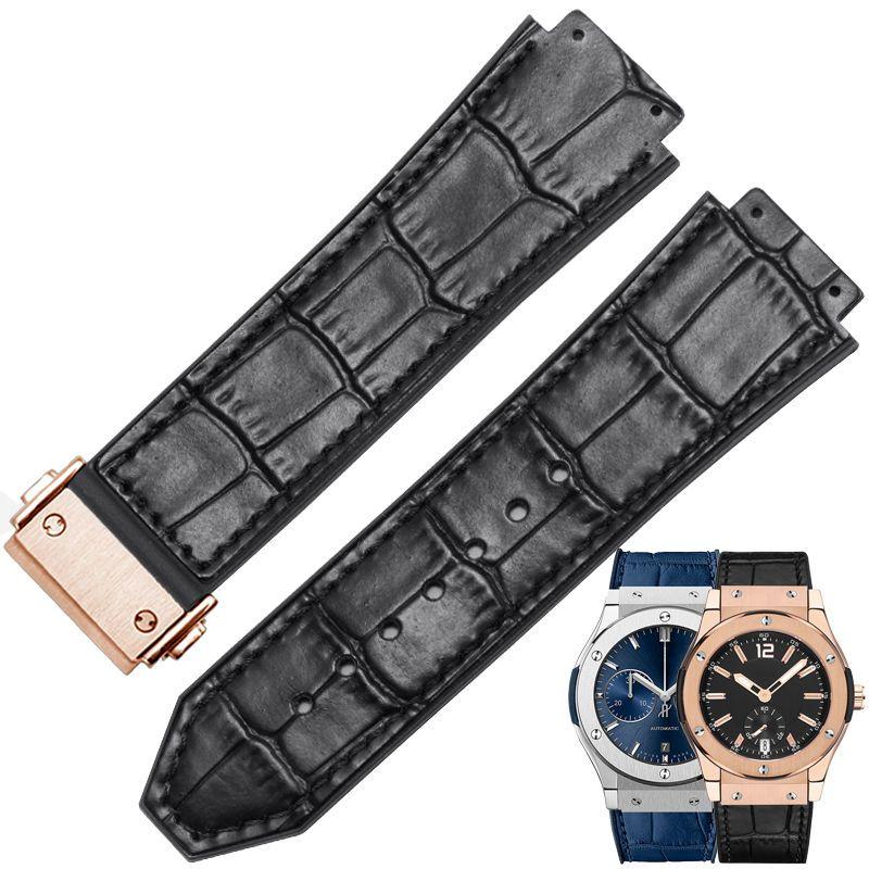 

Ремінець для HUBLOT BIG BANG 25*19мм Натуральна шкіра Водонепроникний Чоловічий Ремінець для годинника Ланцюжок Годинниковий Гумовий Браслет Наручний браслет 25-19mm