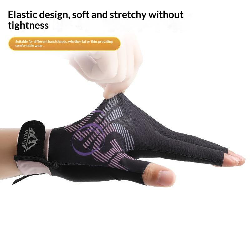 Hand Billiards Gloves Non Slip Left Hand Three Fingers Glove Portable Breathable Elastic Snooker Billiard Glove