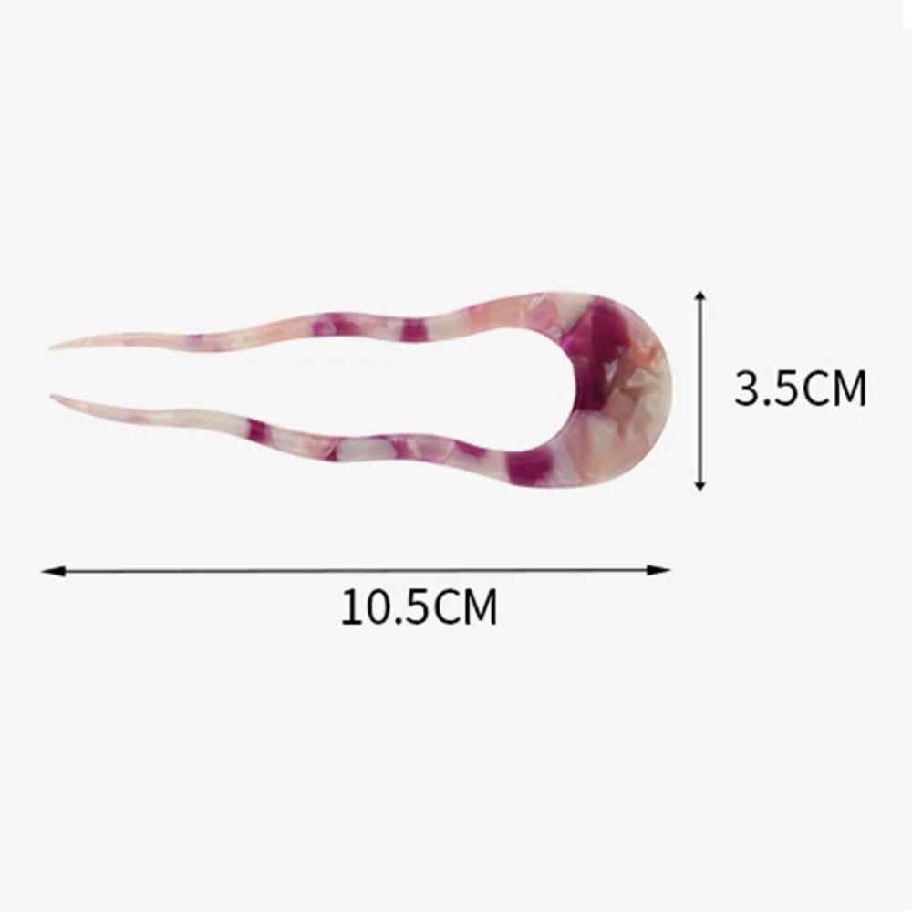 New Creative Design Hair Fork U-Shaped Hair Sticks Hairpins Resin Hair Styling Tools Hair Accessory Easy To Use