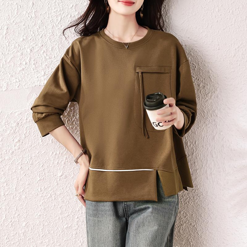 Dimanaf 2025 New Plus Size Autumn Hoodie Women Pullovers Tops Solid Fashion Loose